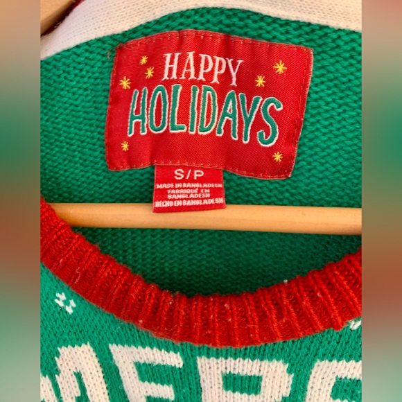 The Best Ugly Christmas Sweater! Happy Holidays brand, size Small. Fits medium - Picture 3 of 4